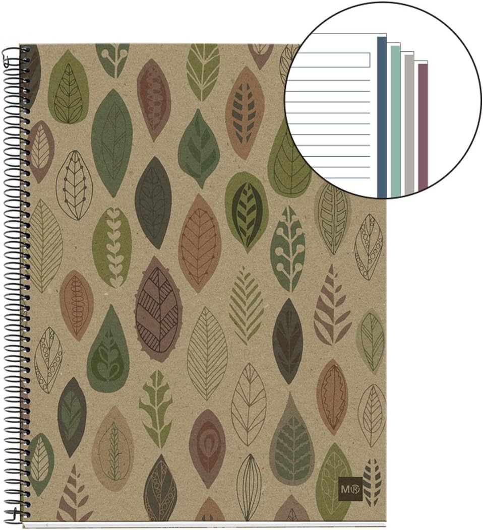 Miquelrius 2936 – Notebook 4 Recycled Cardboard ecojohas M (DIN A5, 148 x 210 mm, 120 Sheets, 80 g/m², Hatching)