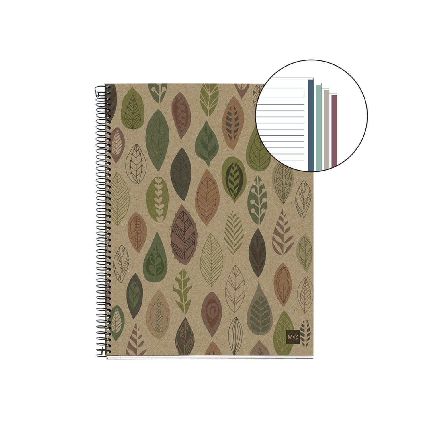 Miquelrius 2936 – część zamienna 4 kartony foliowe ecojohas M (DIN A5, 148 x 210 mm, 120 arkuszy, 80 g/m², w linie)