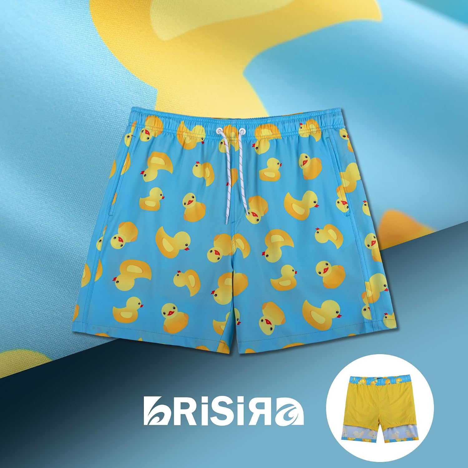 BRISIRA Mens Swim Trunks Swim Shorts 7 inch Compression Liner Bathing Suit Beach Shorts Swimwear Stretch Quick Dry Pockets