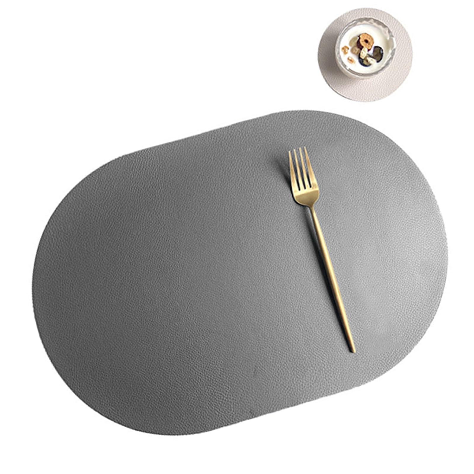 PU Placemats Oval Shape Coasters Spill Proof Dining Table Decoration Place Mats Contemporary Cup Mats