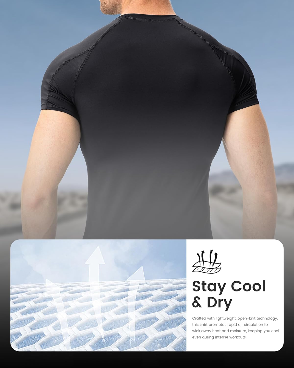 Short Sleeve Compression Shirt Men Athletic Gym Cool Dry Base Layer Workout Tops Slim Fit Undershirts T-Shirt - Image 8