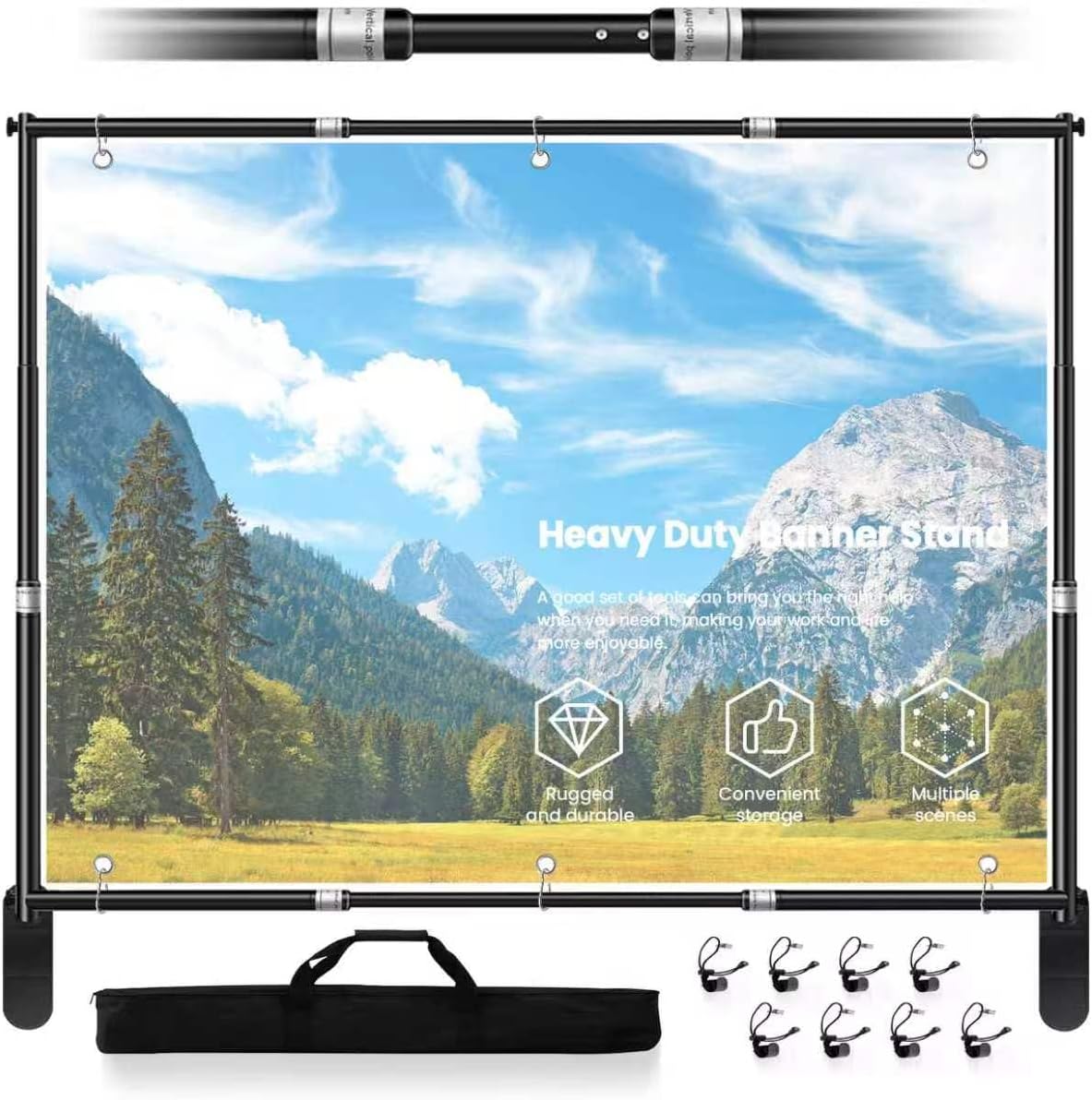 Jiang&Rong 10 x 10ft Heavy Duty Backdrop Stand Kit (Black)