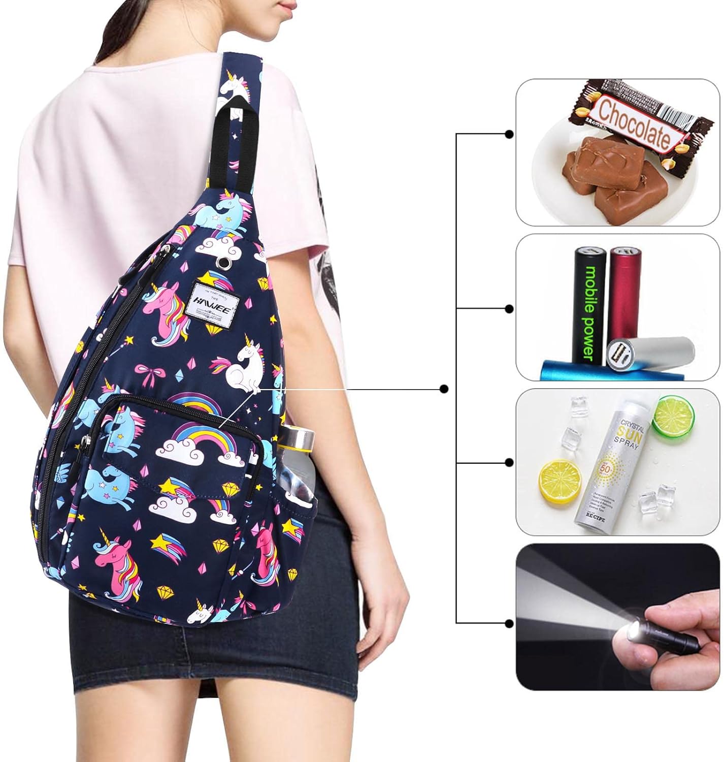 Backpack Sling for Women Anti-Water Crossbody Bag Inclined Adjustable Pack | Casual, Adjustable Strap, Water Repellent, for Travel/Sport