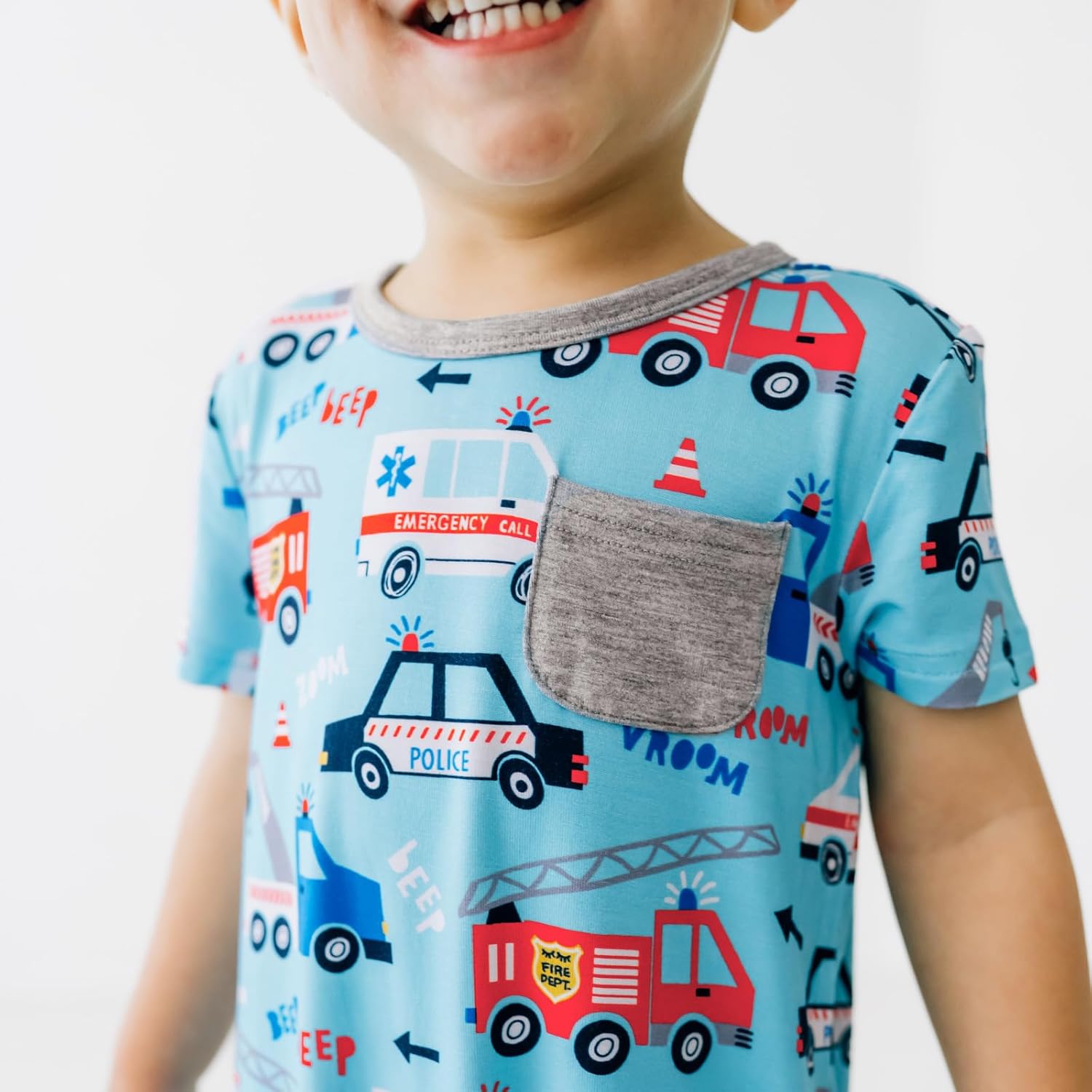 Little Sleepies Short Sleeve Pocket Shorty Romper for Boys, Soft Viscose from Bamboo One Piece, Baby Clothes