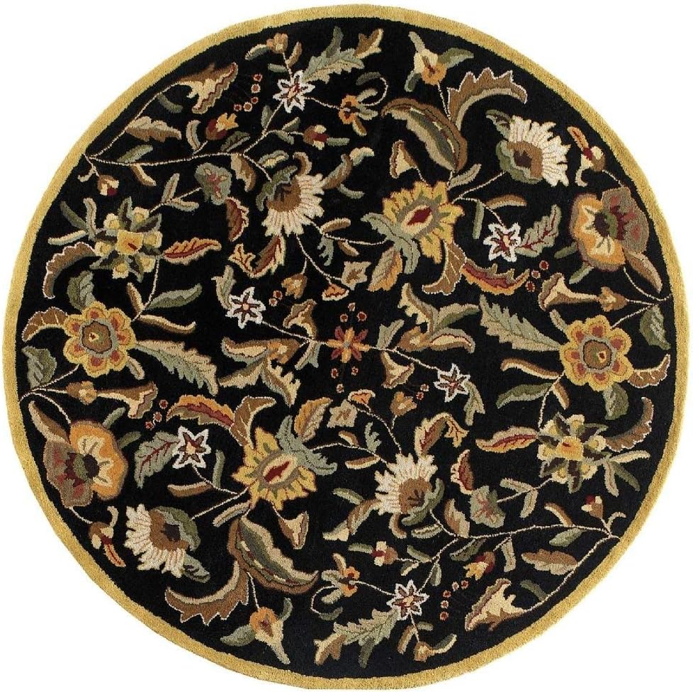 Traditions Paradise Hand Tufted Round Rug, 8' x 8', Black