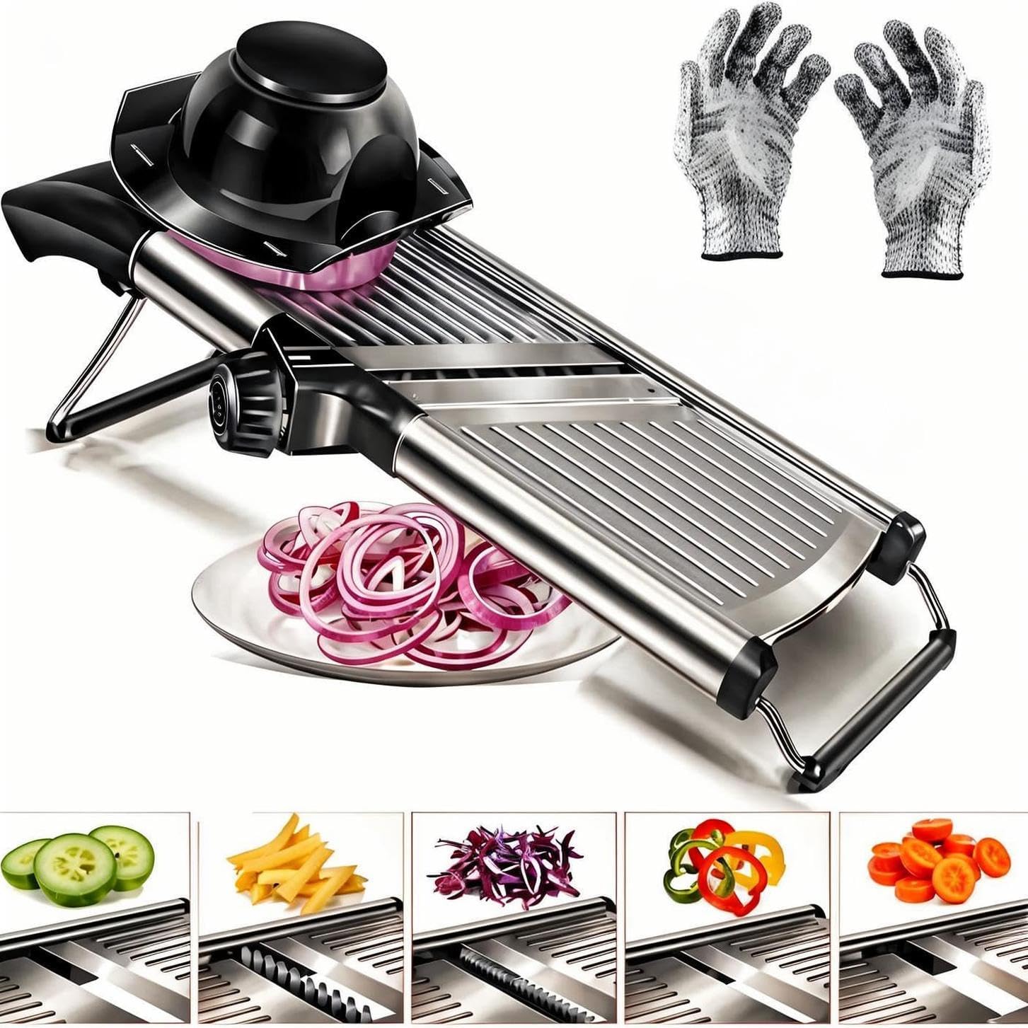 HigTun Cortador Manual de Verduras, Cortadora de Acero Inoxidable para ...