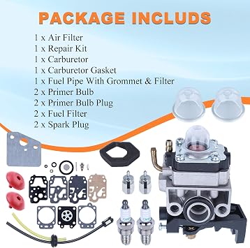 Carburetor for Honda GX25 GX35 UMS425E UMK425E UMK435E HHB25 FG110 Carburettor with Fuel Filter Spark Plug Oil Bubbles Oil Hose
