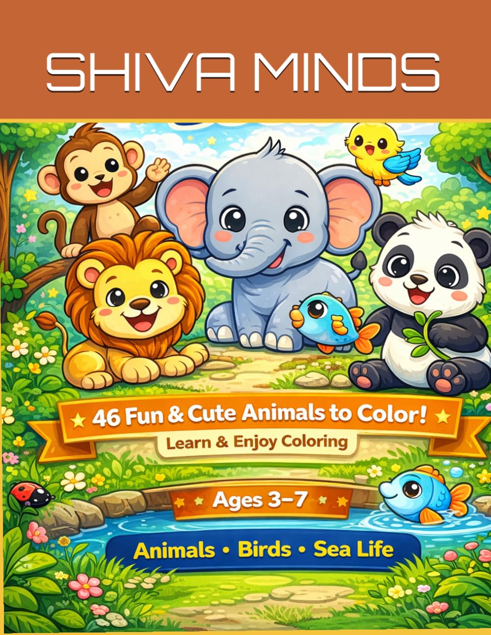 My First Animal Coloring Book: ABC Learning with Wild, Farm, Sea Animals & Birds for Kids Ages 3–7