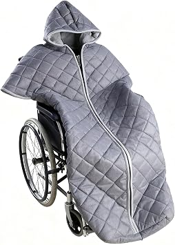 Winter Thicken Wheelchair Blankets for Adults, Windproof Fleece Lined Wheelchair Warmer Cover with Zipper, Full Body Warm, for Elderly Patients and Disabled