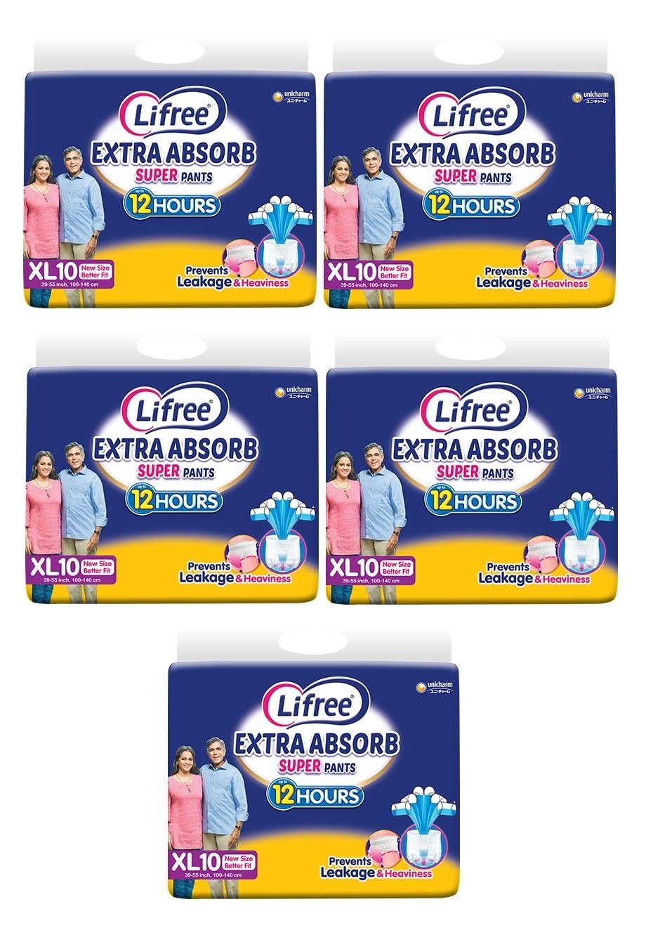 Adult Diaper Pull-Up Pants |Unisex |Upto 8 Hours Absorption |Overnight Protection,Odor Control |Elastic Waist |Diapers for Easier Wearing & Removal |Size -XL,Pack of 5-(50 Count,10 Each)-image-39