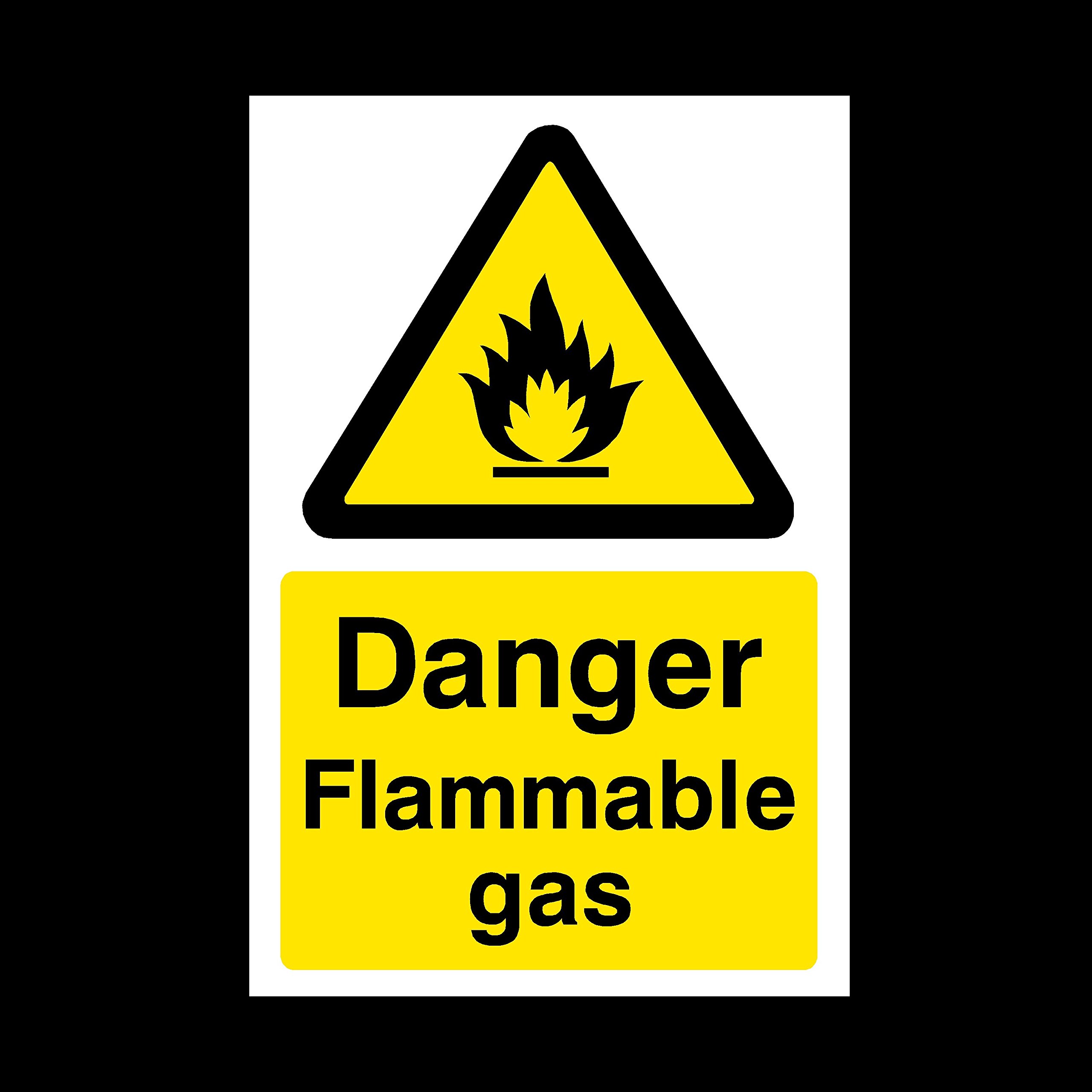 Ussp&S Danger Flammable Gas Plastic Sign - Chemicals/Corrosive/Toxic/Hazardous/Warning (Misc95)