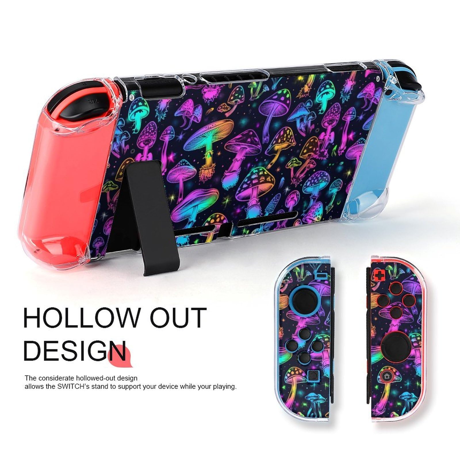 Coque de protection d'écran en forme de champignon pour console Switch et Joy-Cons