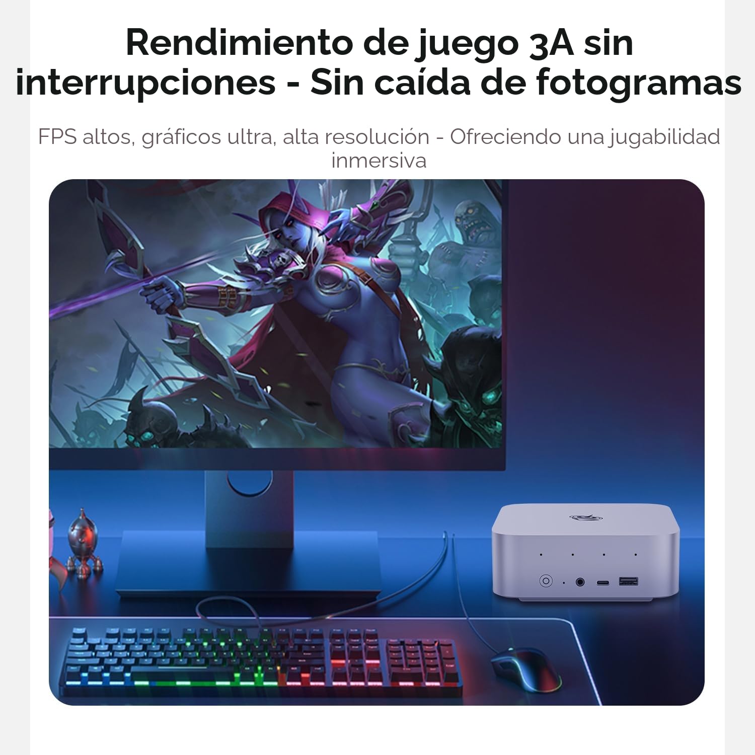Beelink SER9 Pro Mini PC, AMD Ryzen R7 H255 (8C/16T, hasta 4,9 GHz), 24 GB de RAM LPDDR5X, SSD M.2 de 1 TB, Mini PC 4K a 240 Hz, Triple Pantalla 4K (HDMI/DP/USB 4), Bluetooth 5.2, Wi-Fi 6, 2,5 GbE