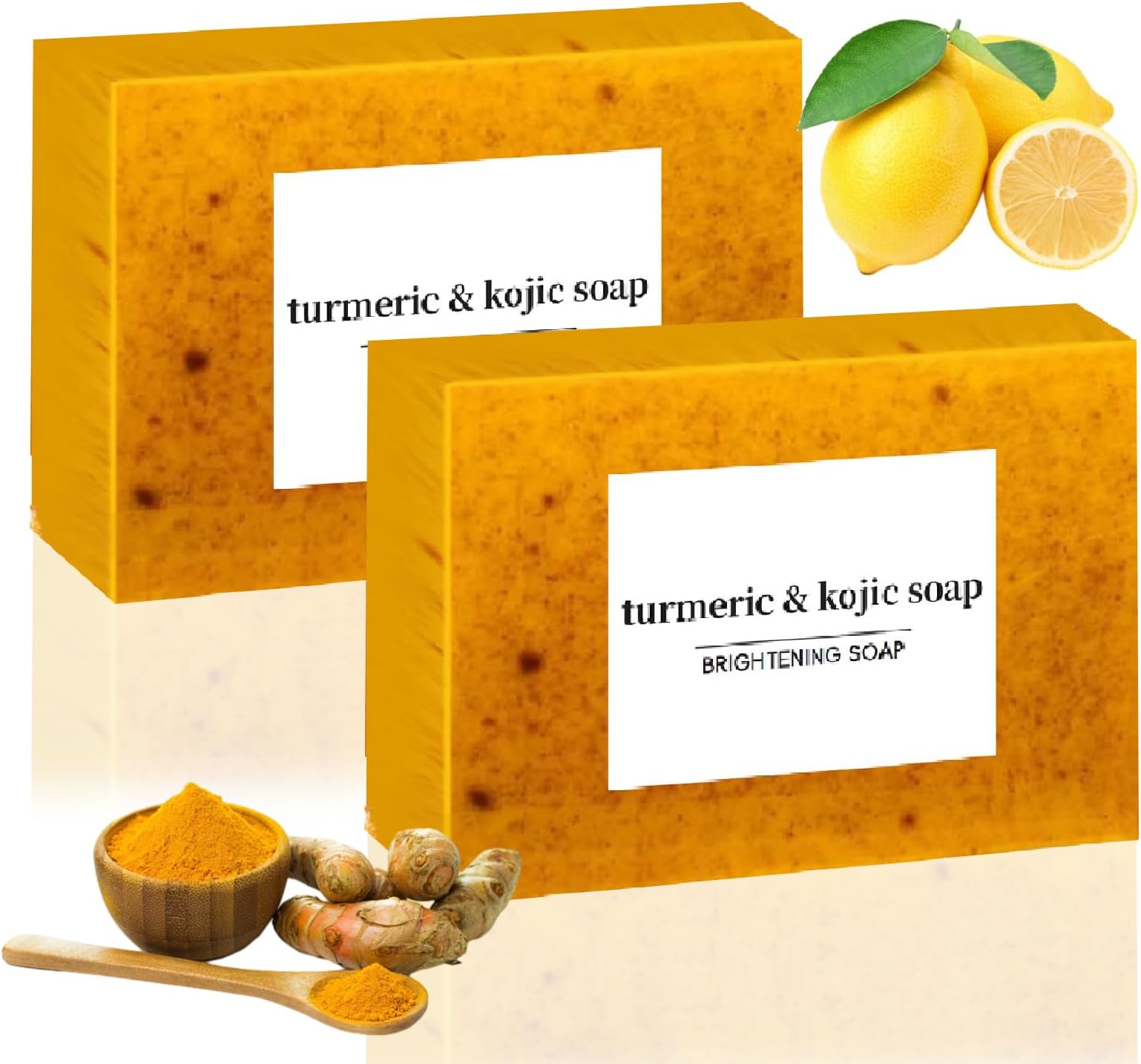 Lemon Turmeric Soap, Turmeric Soap Bar with Lemon for Face and Body (2)