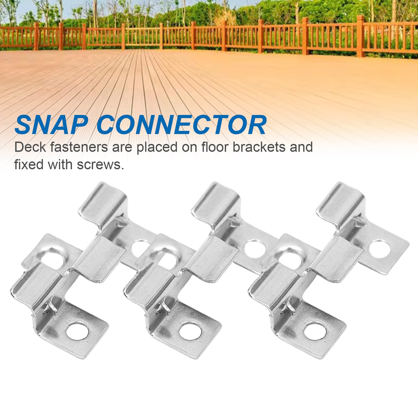 100 clip per terrazze in acciaio inox, a forma di U, clip di fissaggio con ardiglione, per assi in WPC da esterni, per pavimenti in legno di bambù, giunti di dilatazione da 4 mm (argento, 7 mm)