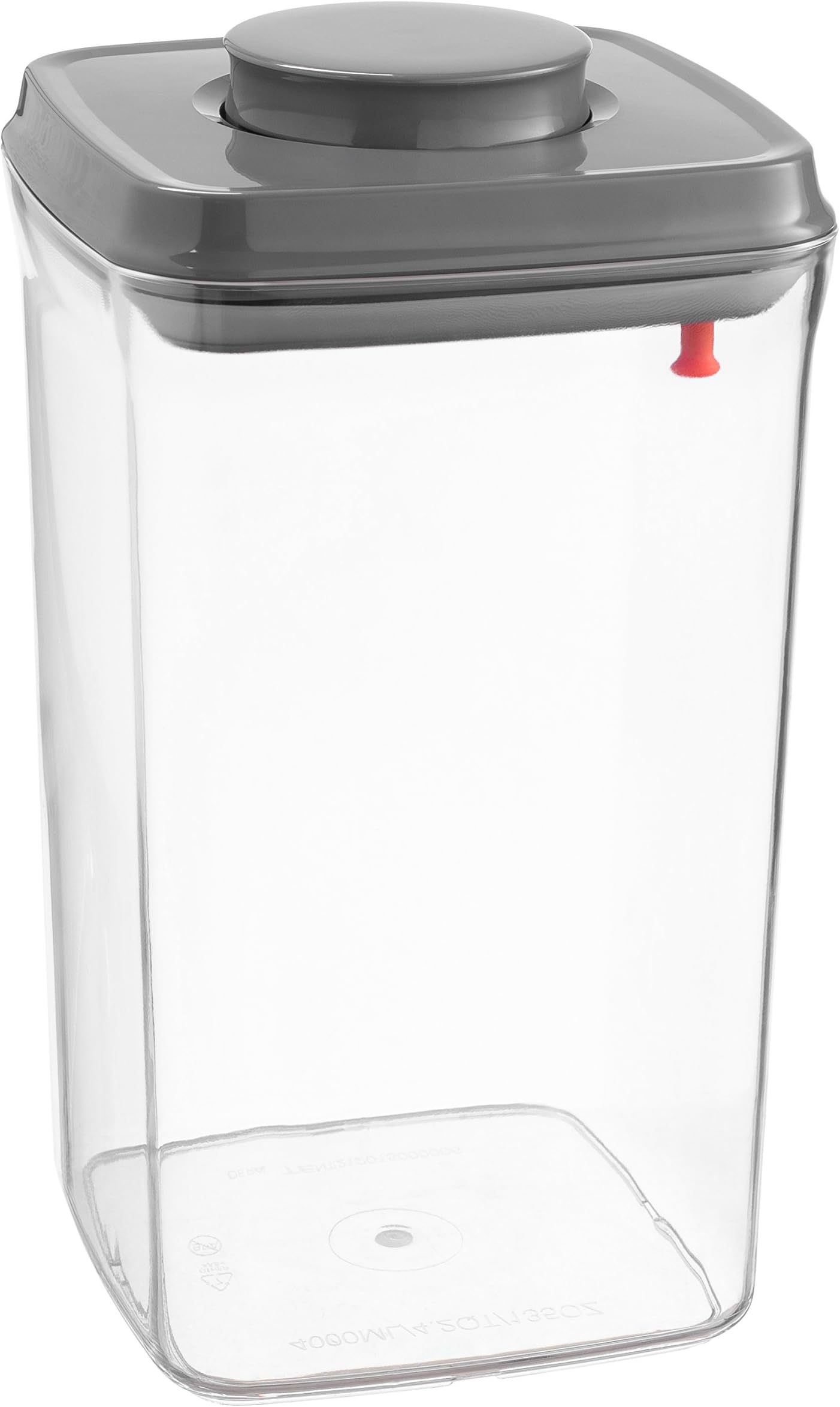 Pop Top Food Storage Container with Airtight Rubber Seal and Push Button Locking Cover, Unique Lid Hook, 4.0 qt Big Square great for 5lb bag flour