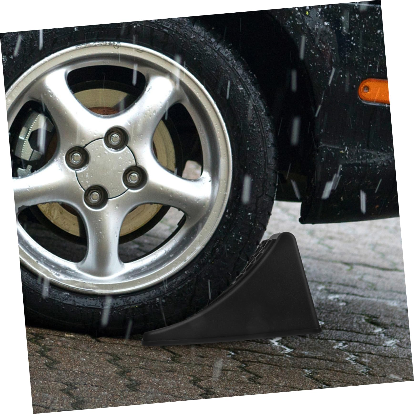 Gatuida Cuñas para Ruedas de Vehículo 2 Piezas Abs Negro para Coche