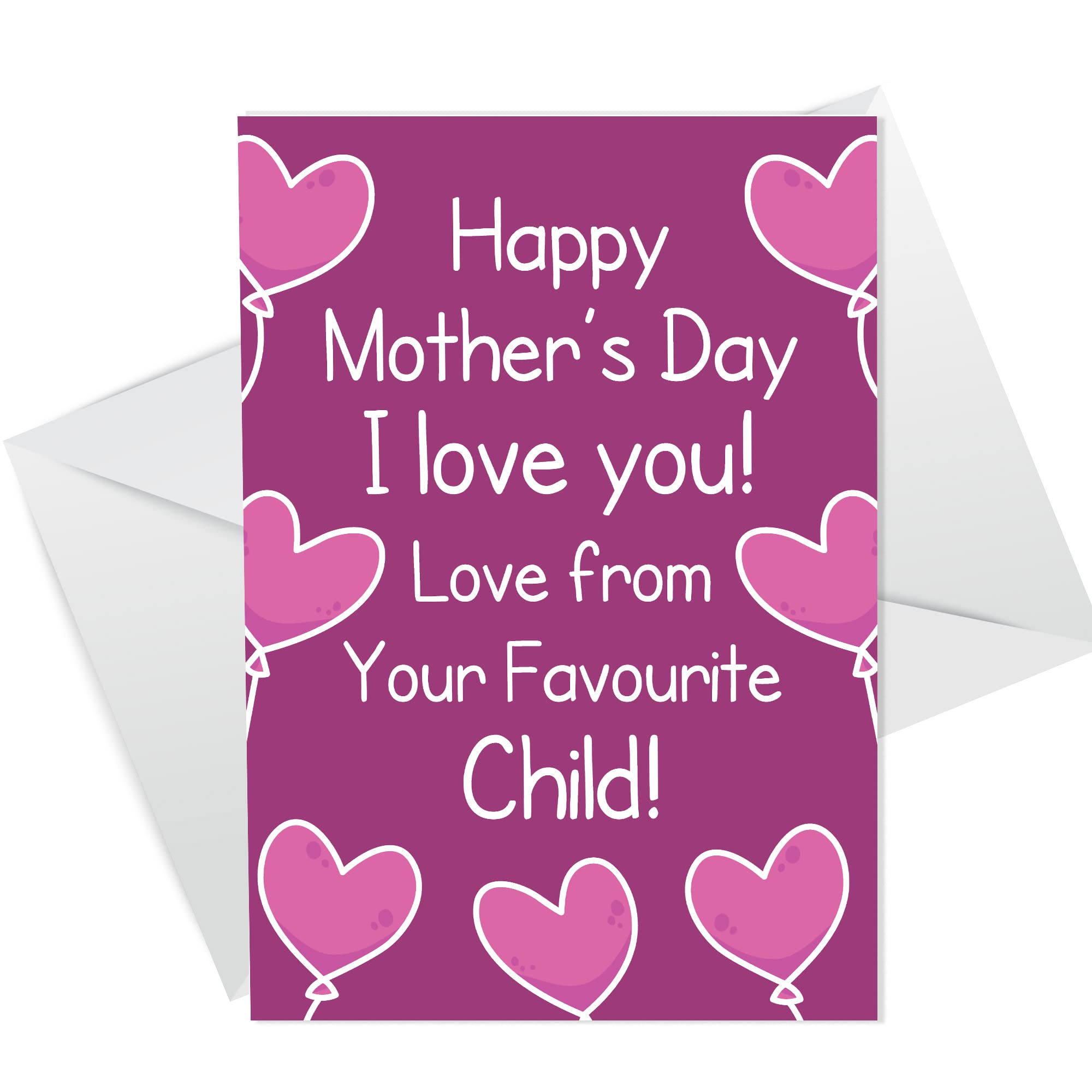 Funny Mothers Day Card From Favourite Child Joke Card From Daughter Son