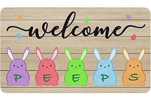 Easter Bunny Decorative Welcome Doormat - Indoor Outdoor Spring Decor