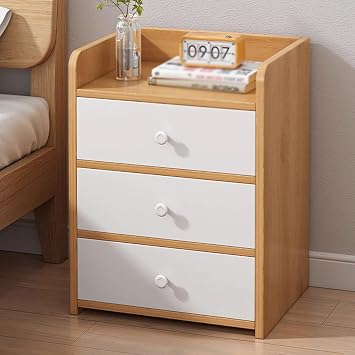 Compartment Night Stand, Mid Century Modern Concealment Furniture, End Table with Storage Drawer, Bedside Table with Wood Legs for BedroomC2
