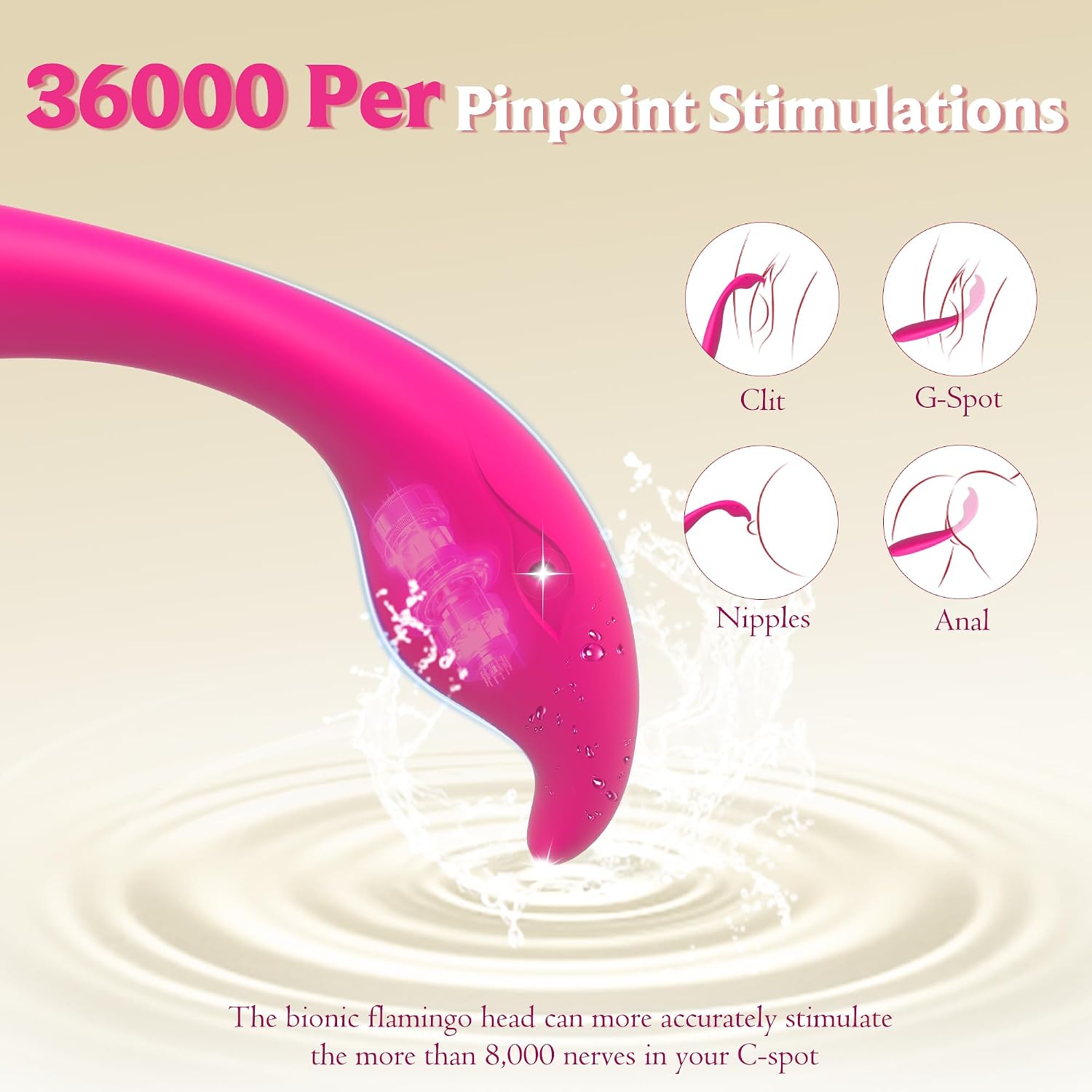 Vibrator Wand Adult Sex Toys for Women, Bird-Inspired G Spot Vibrator with 10 Vibration for Clitoral Stimulator, Flexible Neck Dual Motor Dildo Massager, Soft Silicone Adult Toy for Solo or Couples