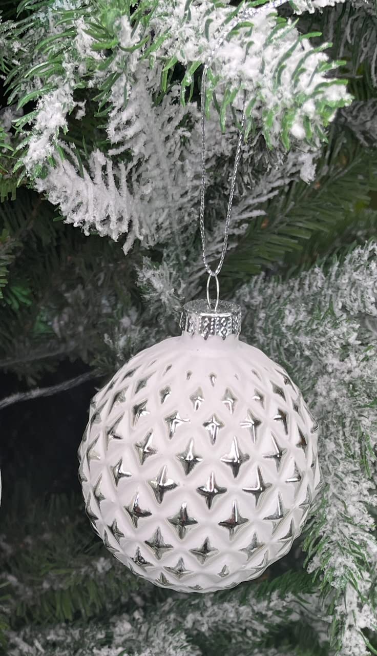 MC Trend Lot de 12 boules de Noël élégantes en verre de luxe Ø 8 cm Boules de Noël Décoration de Noël Rouge/Or/Argent Transparent (assortiment K)