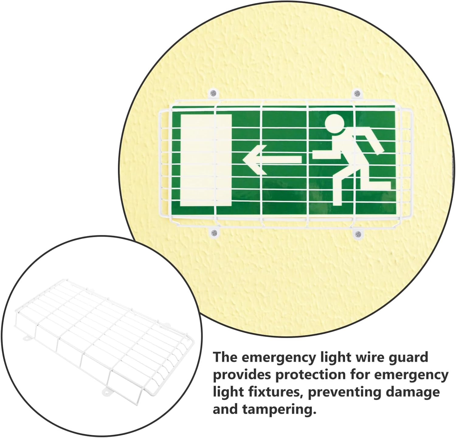 Uonlytech Emergency Light Protective Guard Cover for Exit Signs Sturdy Wire Shield for Safety Commercial Industrial Settings Easy Installation Maintenance for Cinemas Shopping Malls
