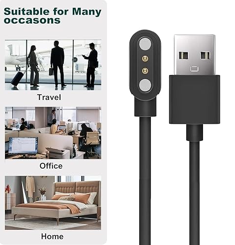 Miniatura 7 de E ECSEM Compatible con GloryFit P22 P32E P36 Cargador de reloj inteligente, cable de carga USB magnético de repuesto para GloryFit P22 P32E P36,