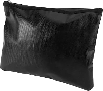 Document Bag Fiberglass Zipper Pouch Fireproof Money Cash Storage Lockable for Men Women