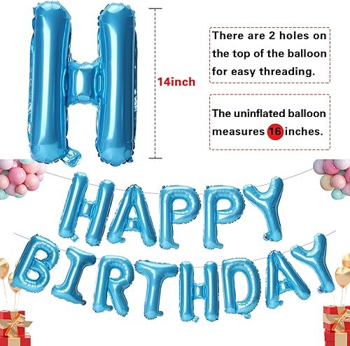 Miniatura 10 de Accevo Cartel rojo de Happy Birthday, 16 pulgadas, letras de papel de aluminio, globos con patrón de corazón, feliz cumpleaños para niños, adultos,