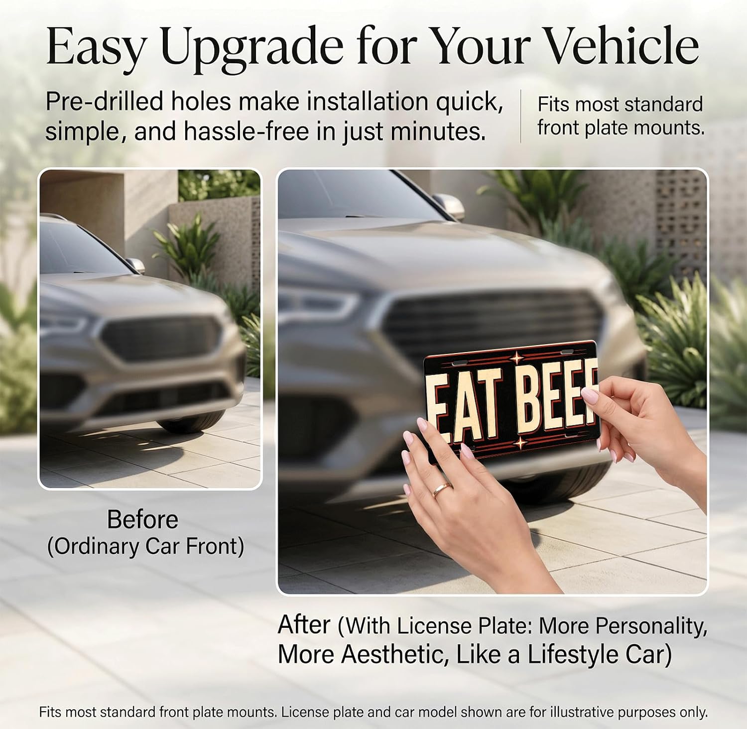 Retro Eat Beef Aluminum License Plate, BBQ Kitchen Wall Decor image 5