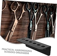 Vista 6 de Soporte de tijeras de acrílico para peluquería, organizador de almacenamiento de tijeras de peluquería con múltiples ranuras para herramientas