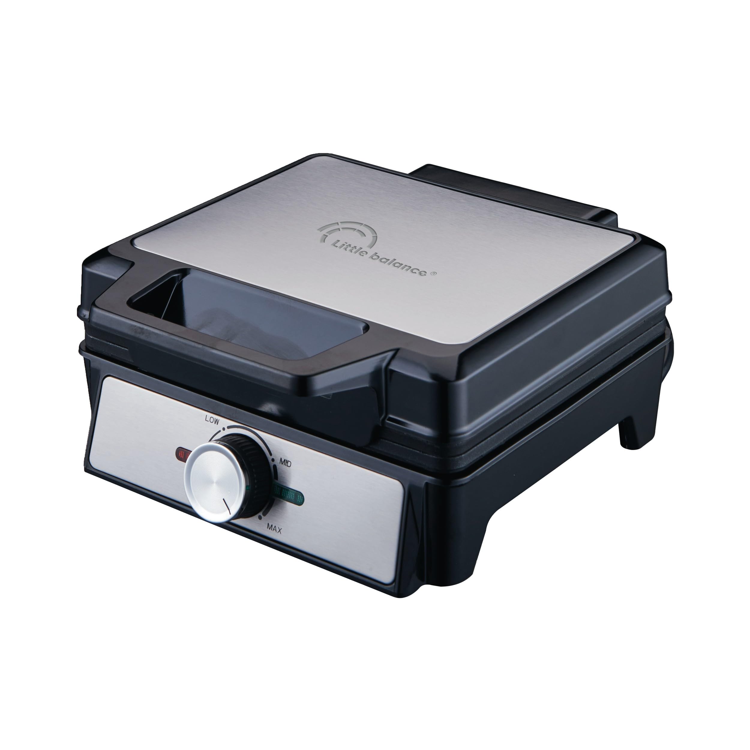 LITTLE BALANCE 8816 Power Gaufres 1600, Gaufrier électrique, Plaques anti adhésives, Sans PFAS, Véritable gaufre liégeoise, épaisse, moelleuse et croustillante, Poignée froide, 1600 W, Noir