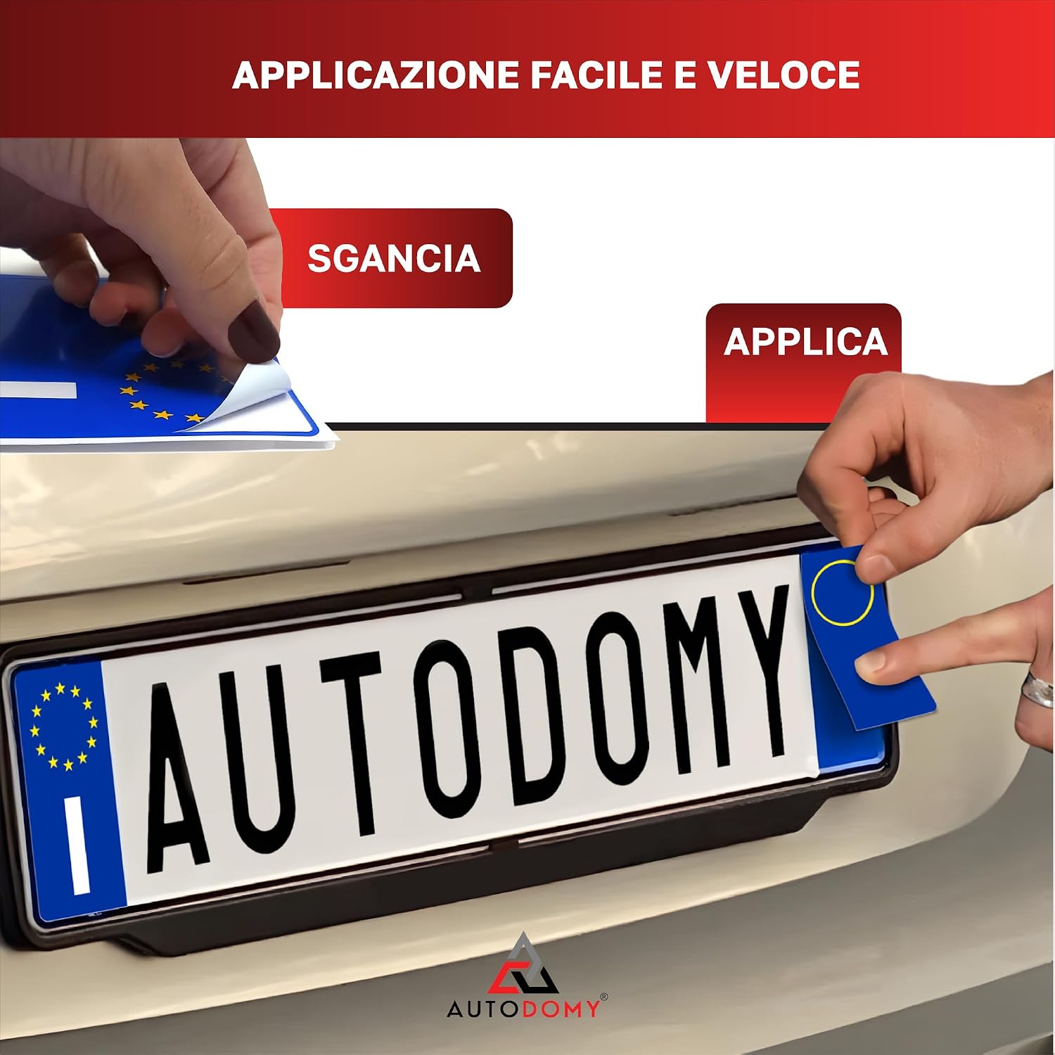 Autodomy Car License Plate Stickers Kit of 4 Pieces | Stickers Number Plate Covers and Reflective | 46 x 98 mm | Number Sticker Concealer Stickers License Plate | Stickers Number Plates Car Italy image 4