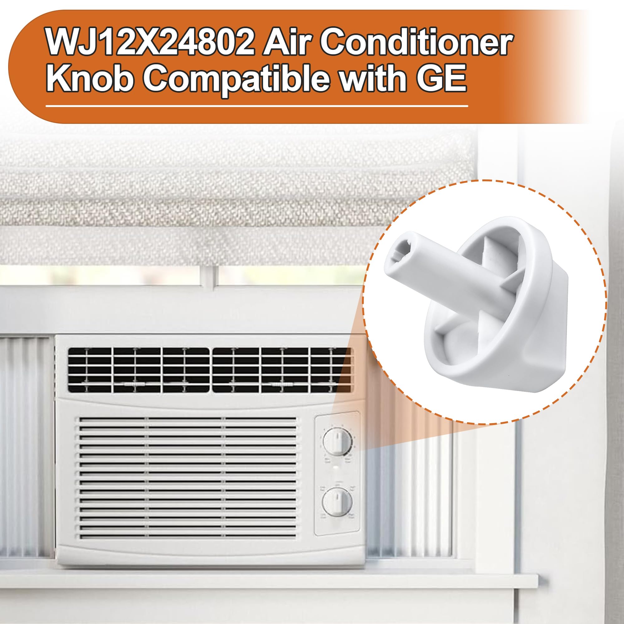 2 pomos de aire acondicionado WJ12X24802 compatibles con piezas de aire acondicionado GE, perilla blanca para electrodomésticos GE AHV05LYQ1, AHV05LYW1, AHTC05AAQ1 2