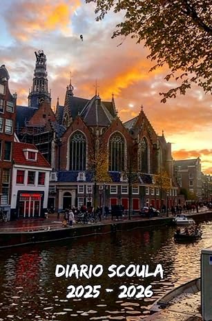 Diario Scuola 2025 2026 Amsterdam: Pianificatore settimanale con due