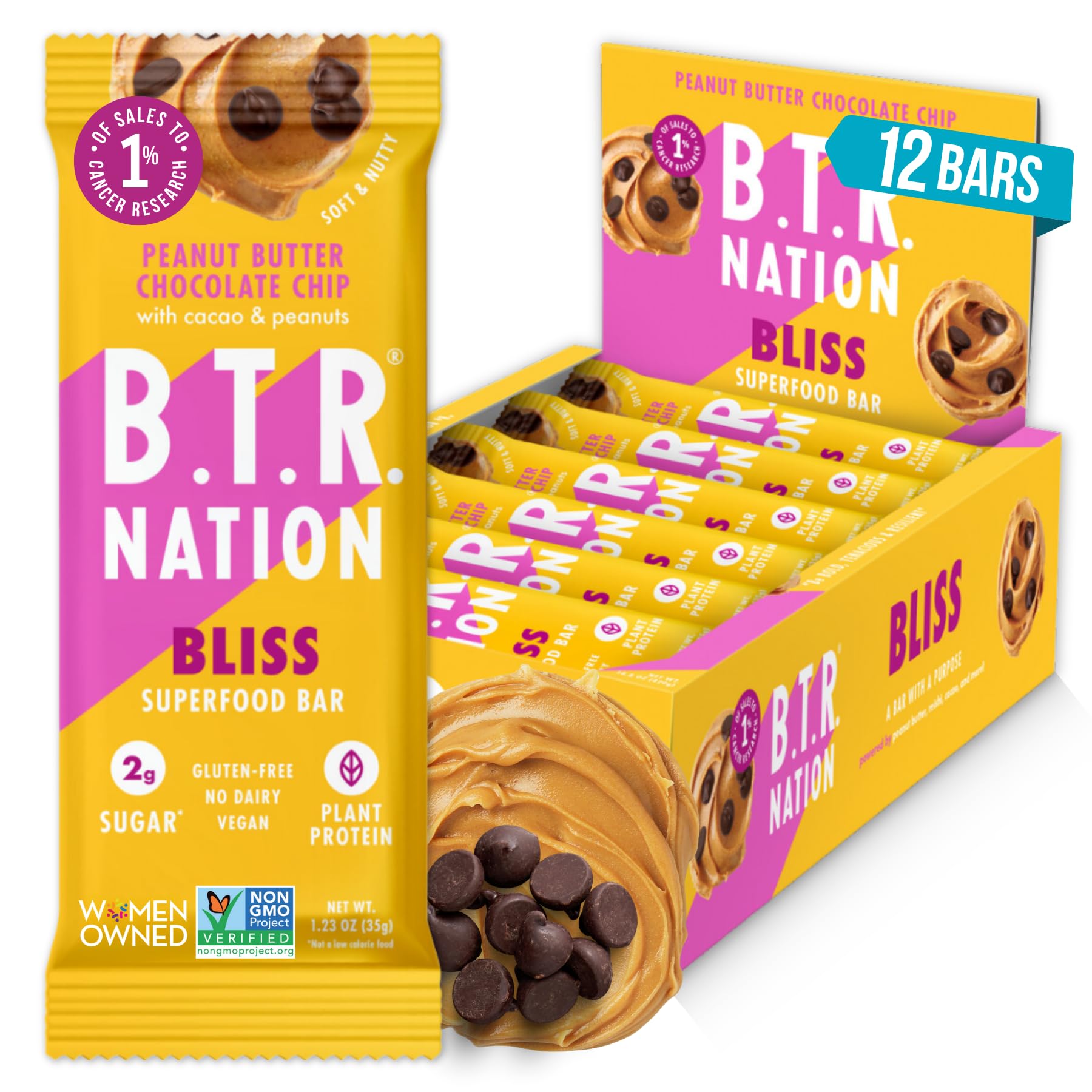 Snapklik.com : B.T.R Nation Vegan Keto Superfood Protein Bars - Peanut ...