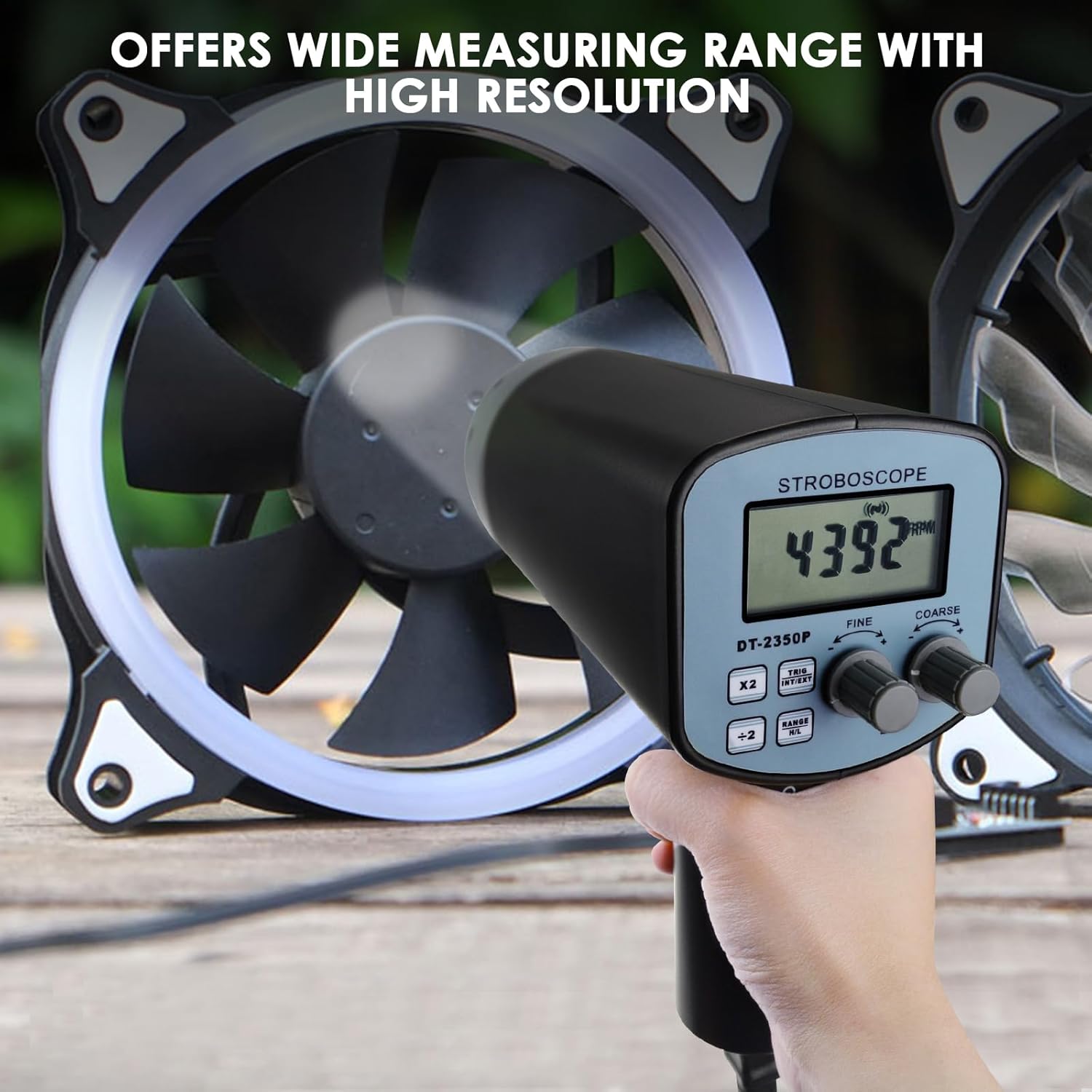Stroboscope measuring fan speed