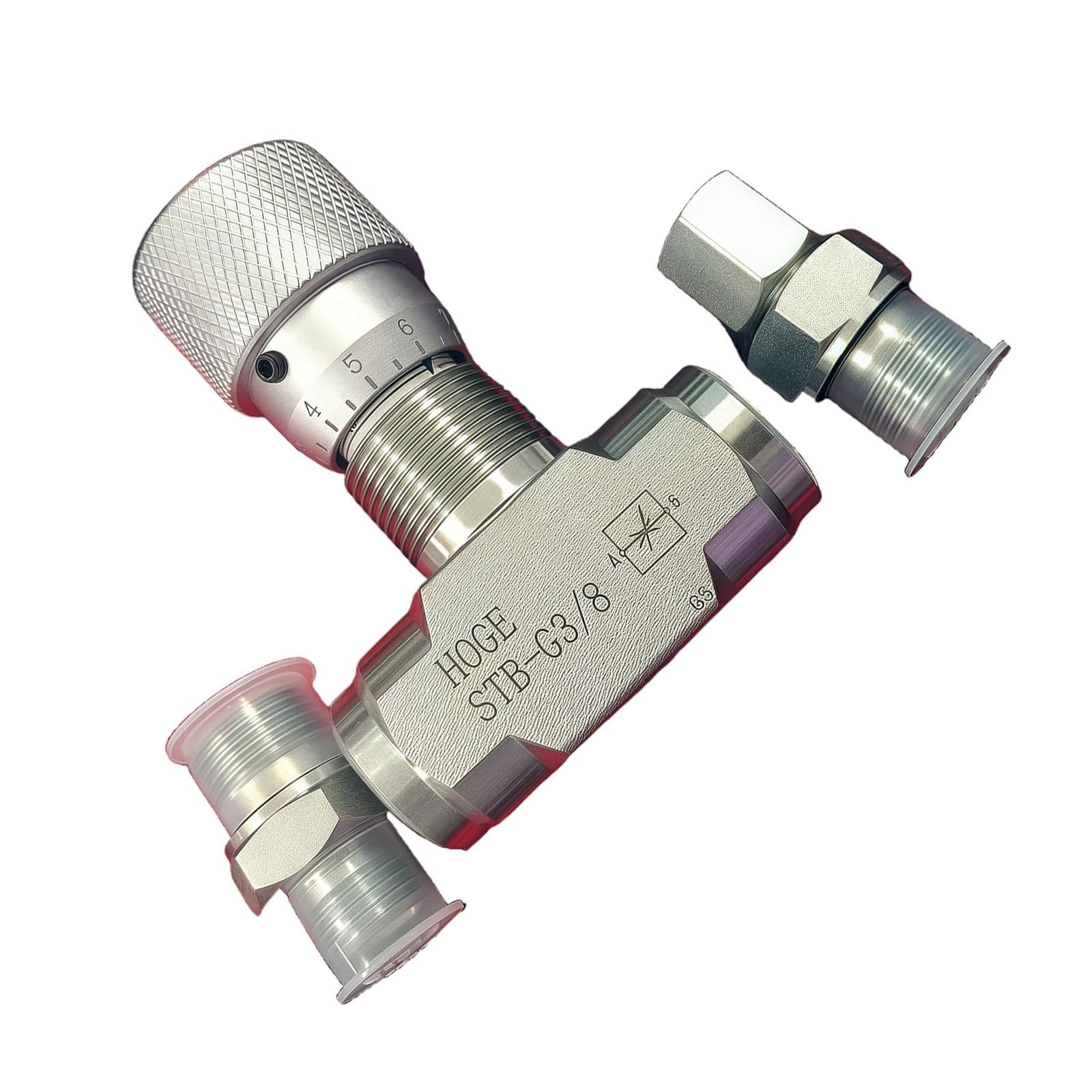 Stainless Steel Hydraulic Control Valves 3 / 8Inch Adjustable Bidirectional Throttle Valves Hydraulic Flows Regulator Precisions Adjustable Flows