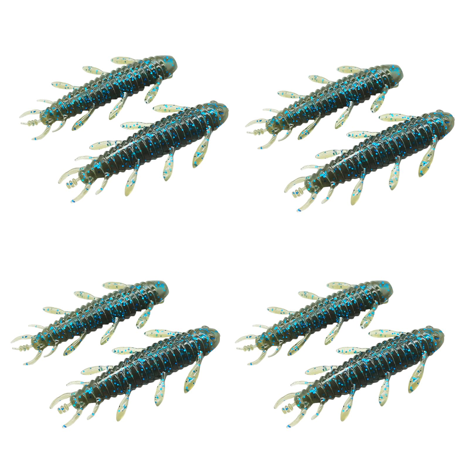 Cebos de pesca, 8 piezas/Set Suave loco Plataformas cebo Plásticos señuelos de pesca gusanos de seda señuelos de pesca gusanos de seda Cortos cebos artificiales nadadores
