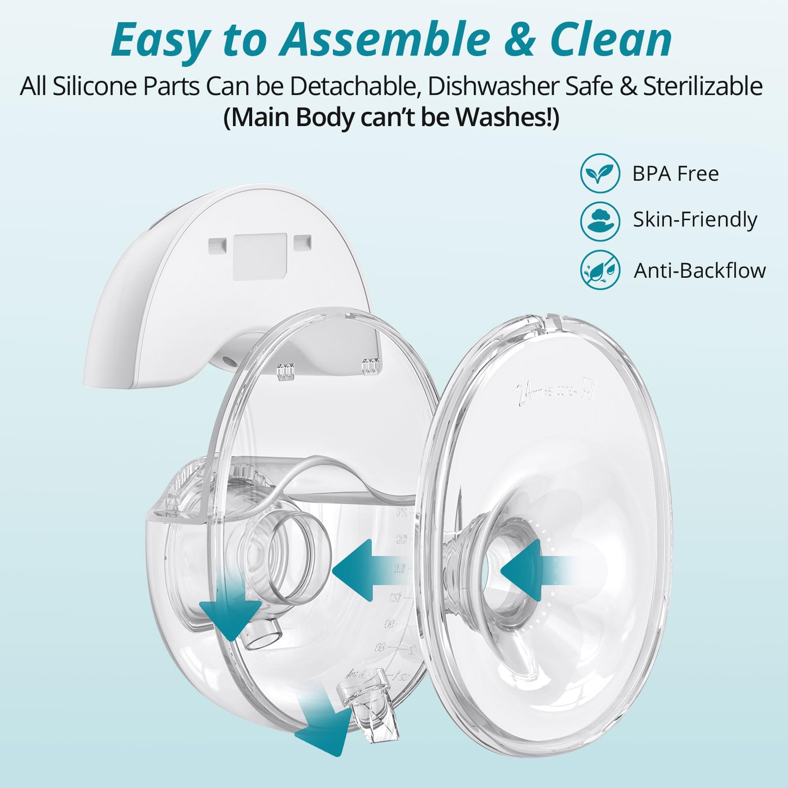 YGiTK 2PCS Hands-Free Wearable Breast Pump, 210mL Large Capacity, Strong Suction & Low Noise - Image 3