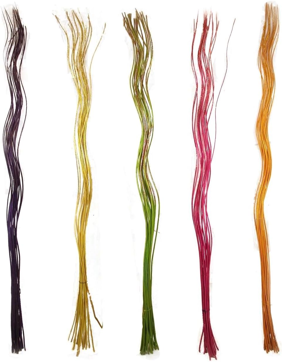 XL 5/6 Foot Decorative Glitter Sticks! Dried Artificial Flowers Twig Branch[Green,5 Foot Glittered (Approx 20)]