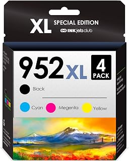 InkjetsClub Compatible Ink Cartridge Replacement for HP 952 XL Black & HP 952 XL Colors. Works with OfficeJet Pro 8710 8720 7720 7740 8210 8702 8715 8725 8730 8740 Printers.
