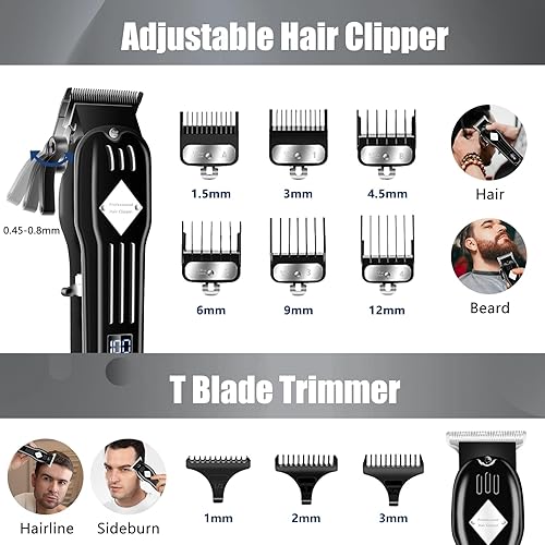 Miniatura 8 de SUNNOW Cortadora de pelo profesional inalámbrica para hombres, afeitadoras eléctricas de papel de aluminio, kit de recortadora de pelo y barba,