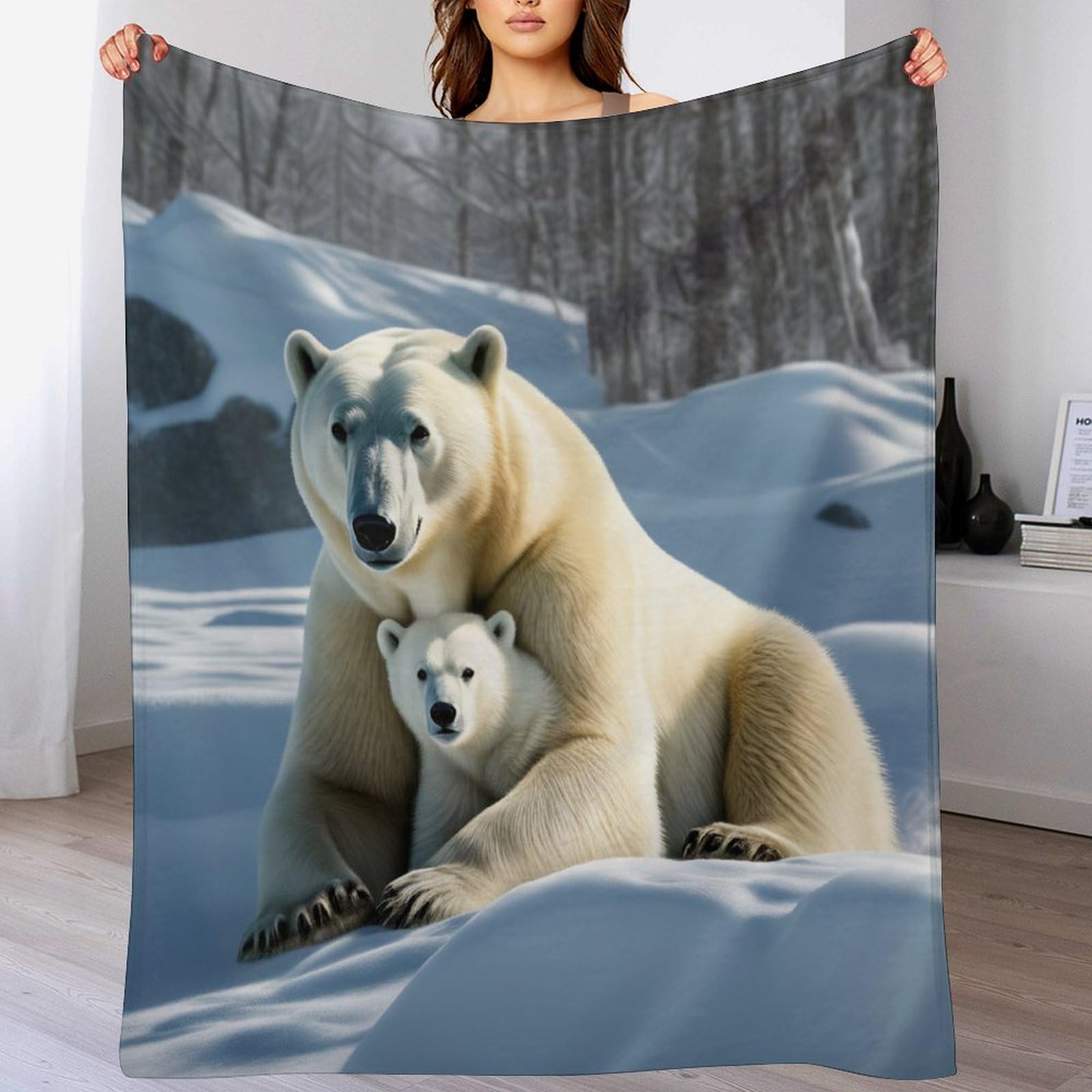 Couverture lourde respirante et hypoallergénique Polar Ours flanelle