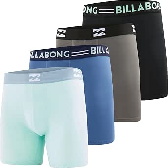 Billabong Men's Nylon Performance Boxer Briefs, 4-Pack