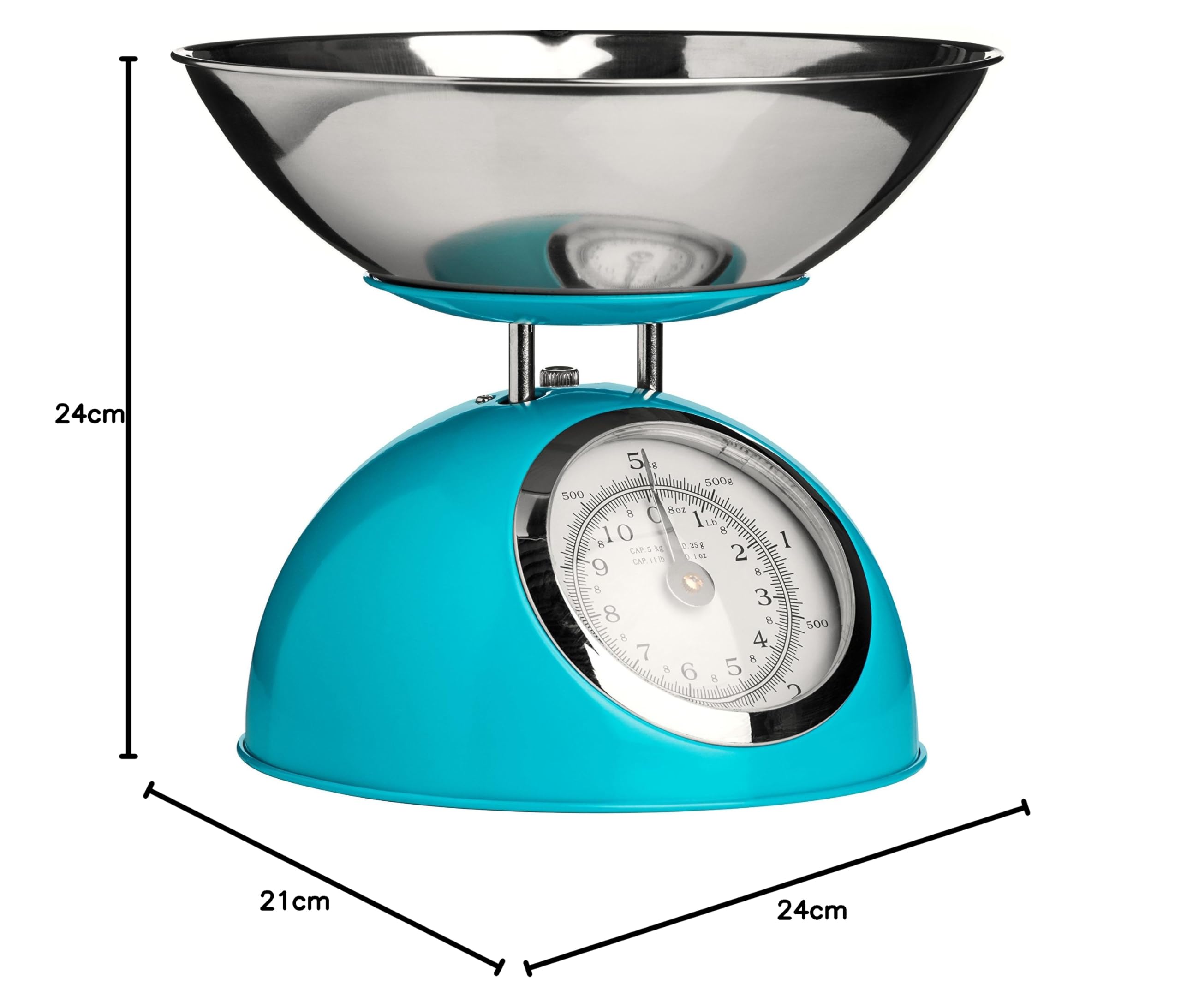 Bilancia da Cucina 5 kg con Ciotola in Acciaio Inox Blu PREMIER Housewares
