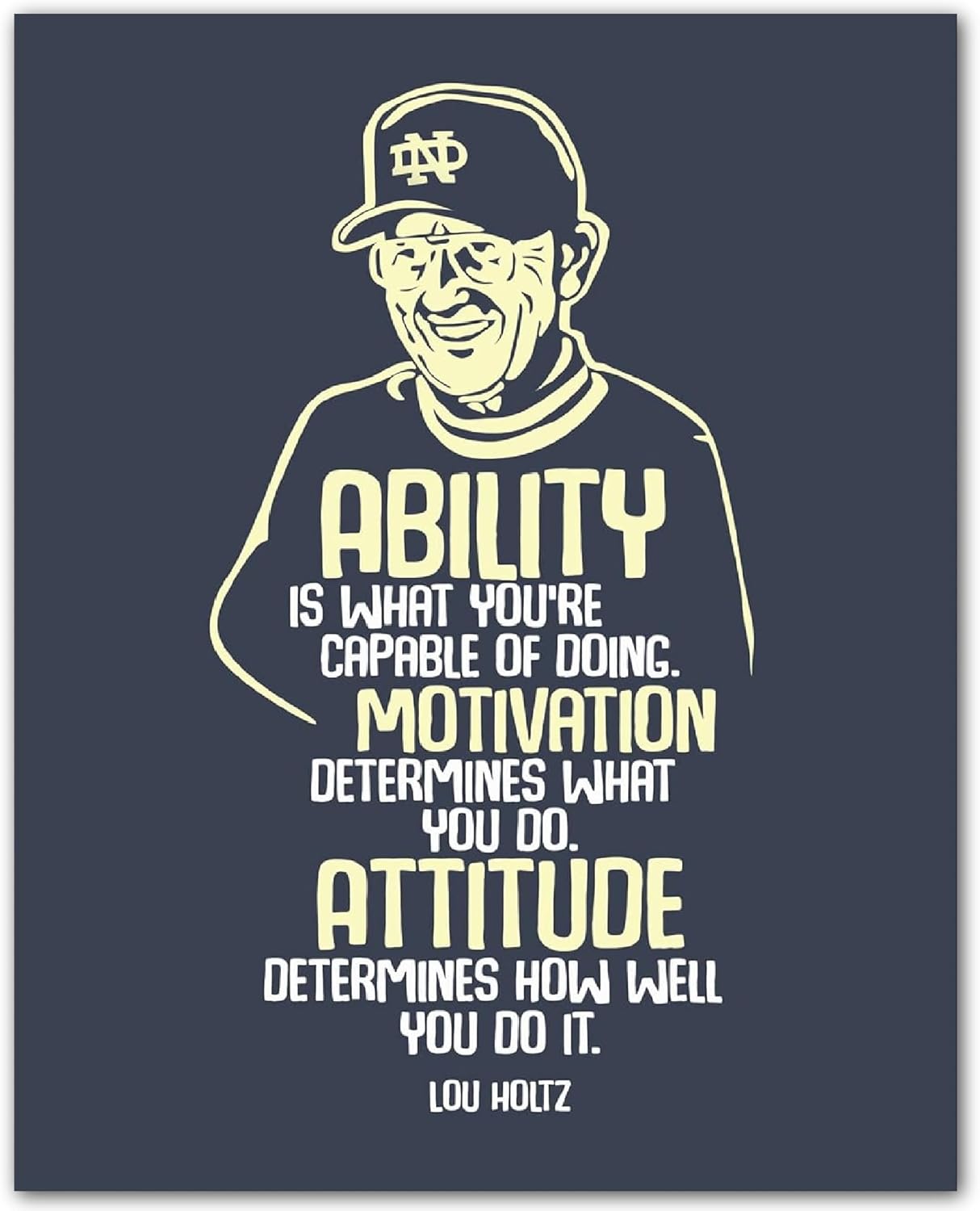 Inspirational Quotes Wall Art - Ability is What You're Capable of Doing - Motivational Wall Art Decor for Living Room, Office & Home (Brown Framed, 8 x 10 inches)