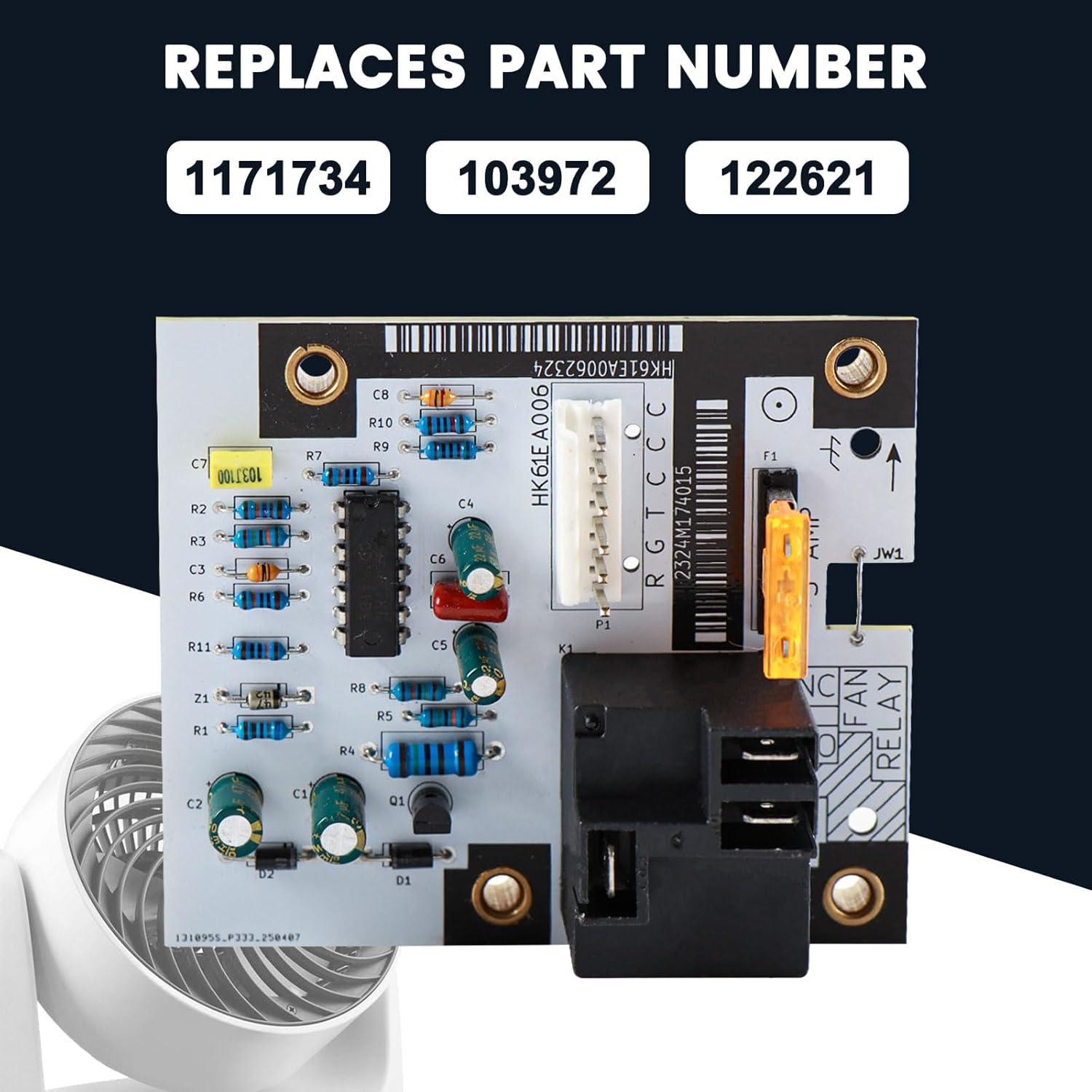 HK61EA006 Fan Blower Control Board Replace Part 1171734, 103972, 122621, CEPL130541-01 CPC E 94V-0 for HVAC Fan Blower Control Circuit Board with Time Delay Relay