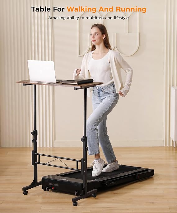 KLSMYHOKI Standing Desk Adjustable Height, Mobile Stand Up Desk with Wheels
